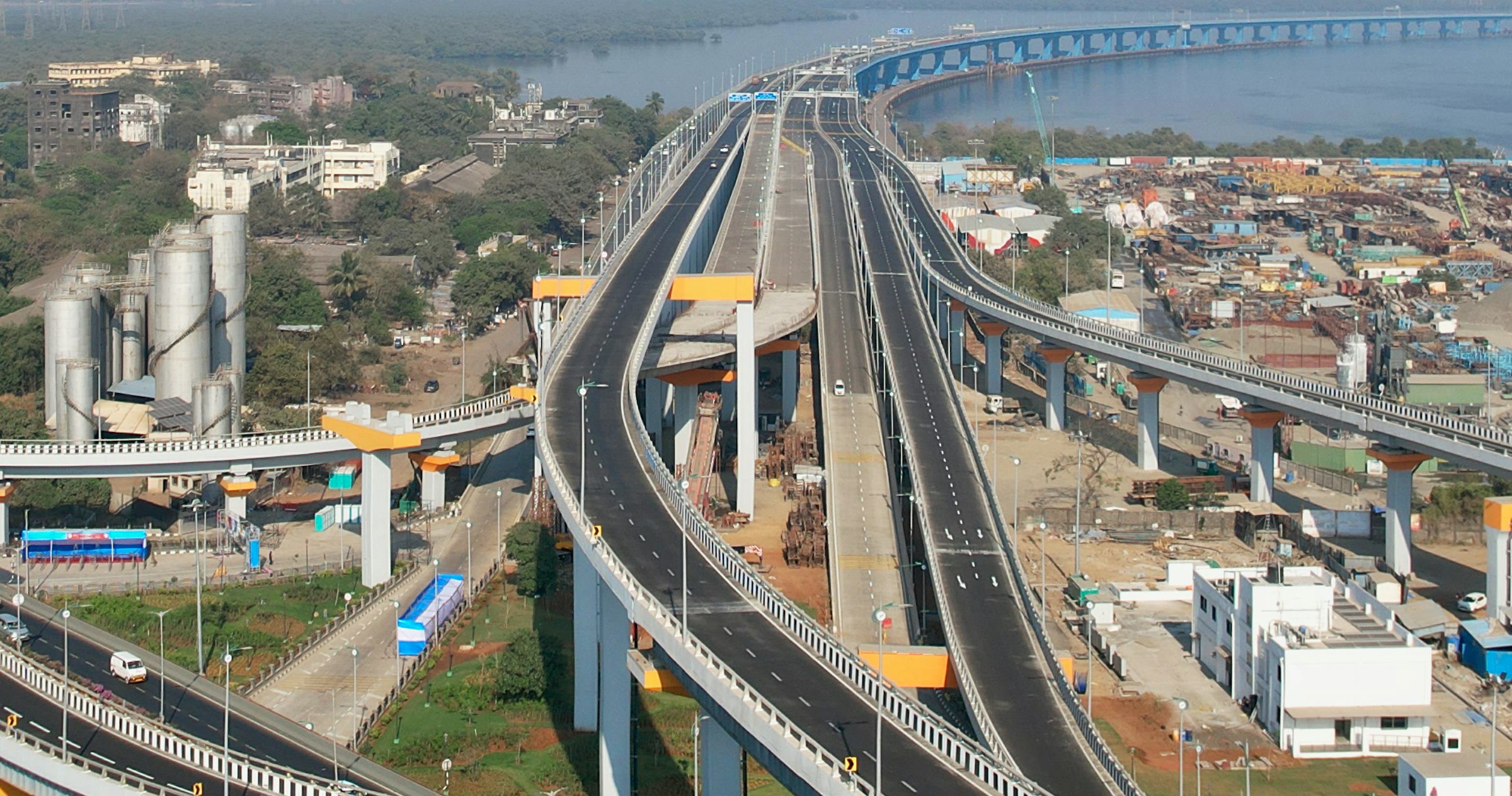 Elevated highway and bridge infrastructure in Mumbai, India